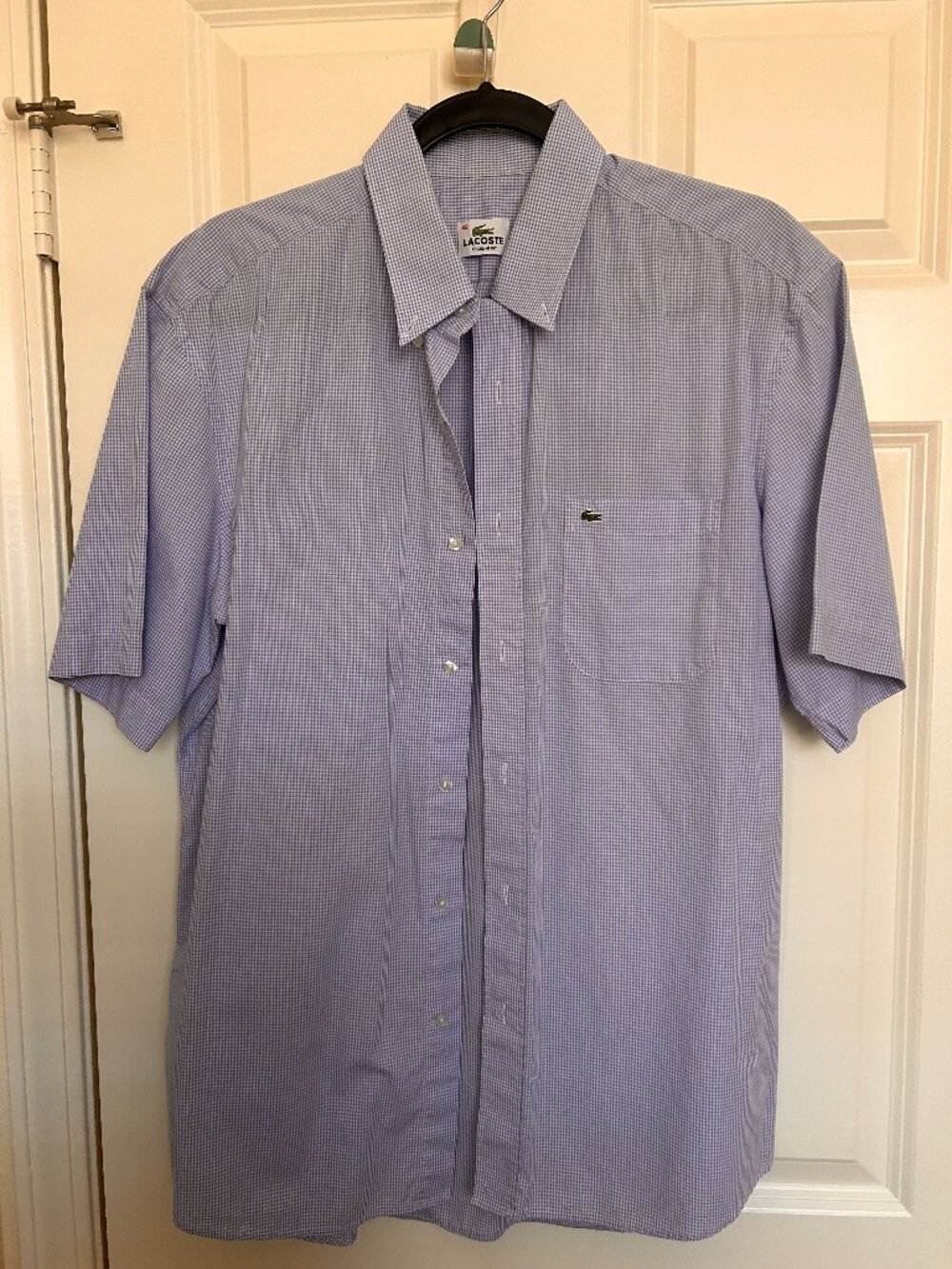 Lacoste Gingham Short-Sleeve Men's Cotton Shirt